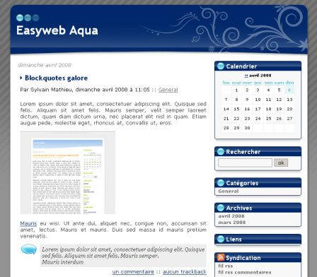 Thème Easyweb Aqua